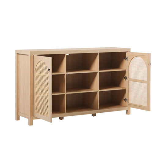 Sasha 58" 2 Door Sideboard with Arched Rattan Panels