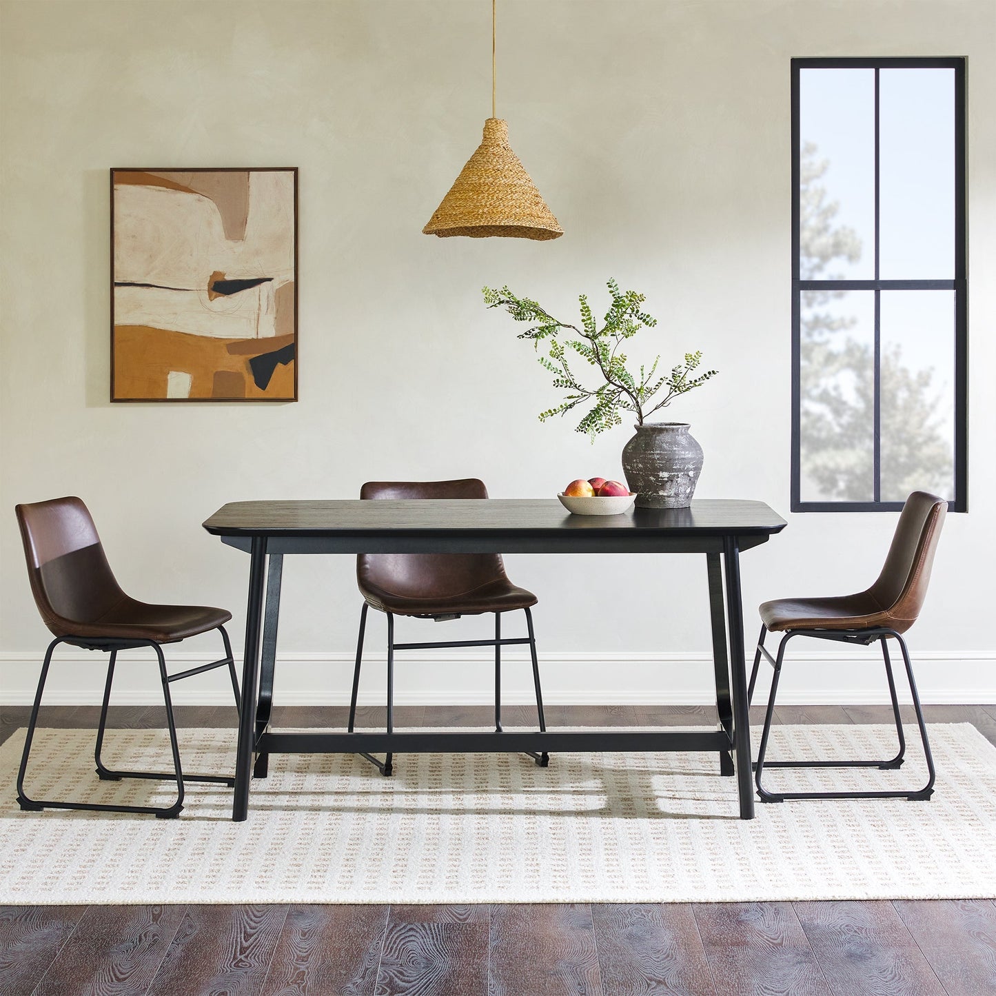 Sammen 60" Mid-Century Dining Table with Trestle Base