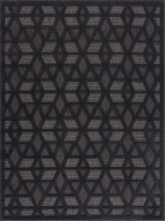 Nuri Polypropylene Outdoor Rug, Black