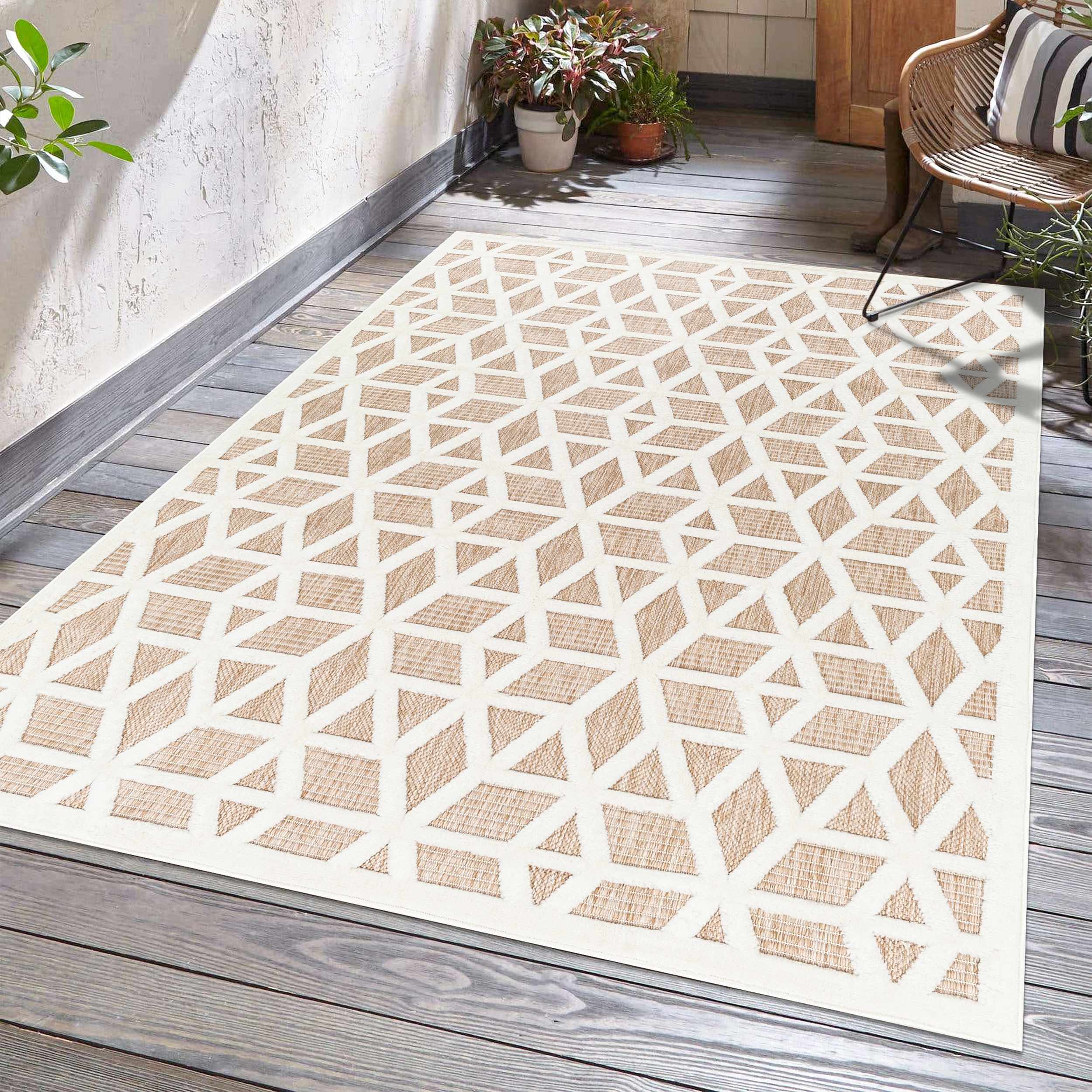 Nuri Polypropylene Outdoor Rug, Tan