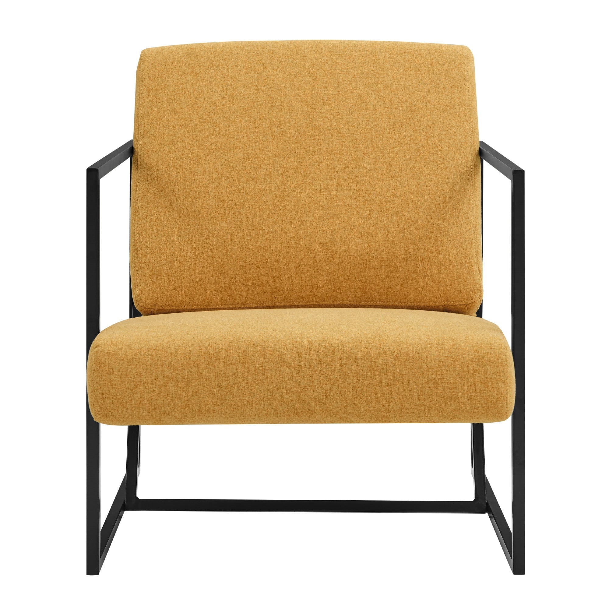 Mid-Century Modern Square Frame Fabric Lounge Chair