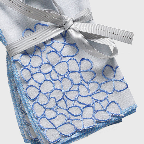 Hydrangea Dinner Napkins, Blue, Set of Two