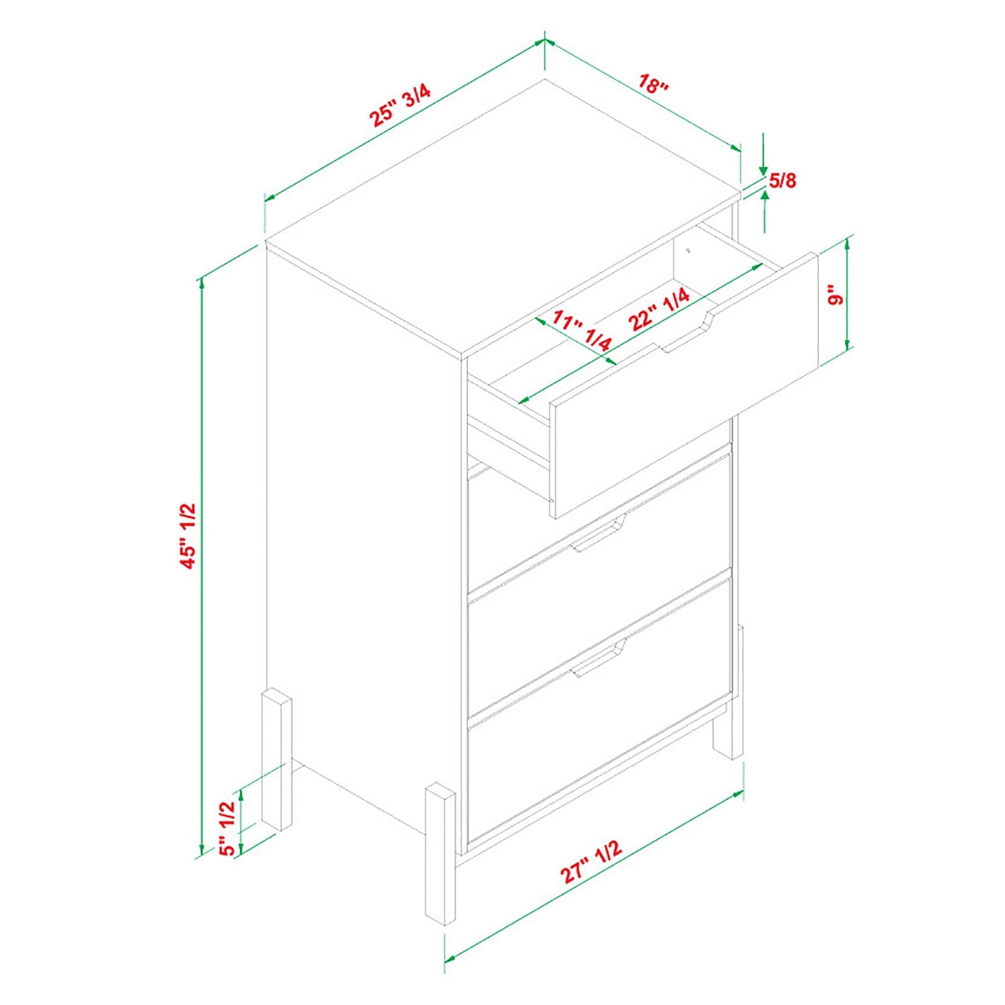 Tanner 4 Drawer Scandi-Minimalist Chest