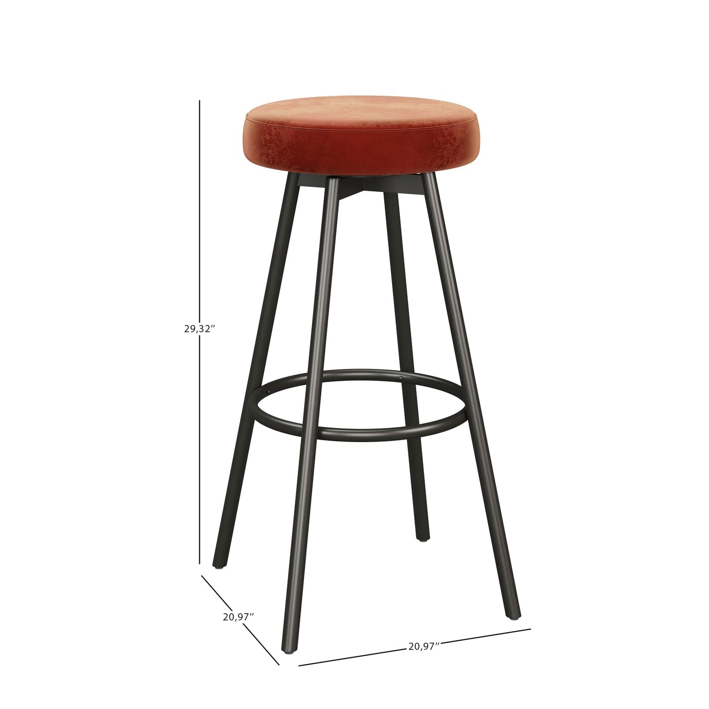 Twyla 2-Piece Glam Swivel-Seat Barstool Set