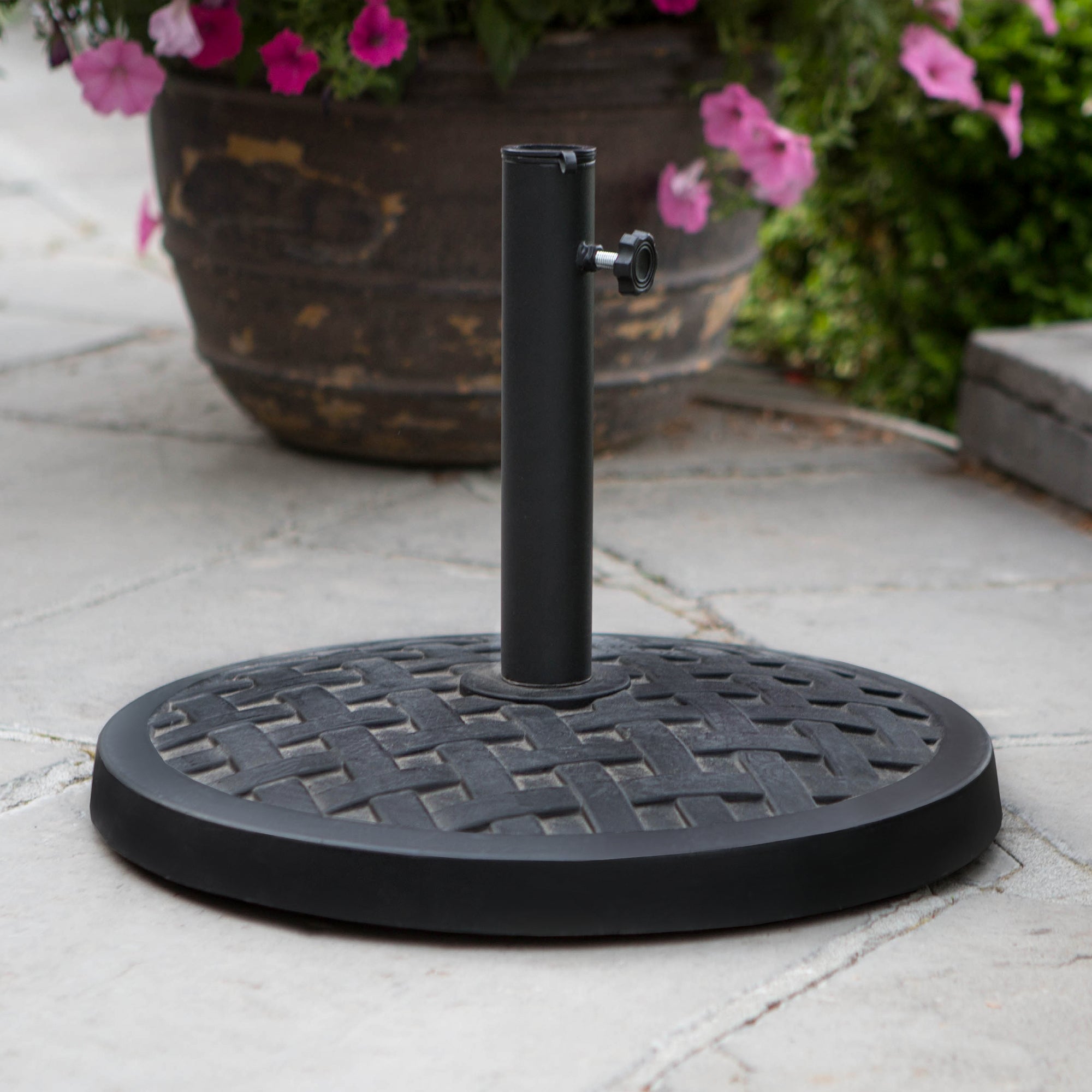 Weave Round Outdoor Patio Umbrella Base