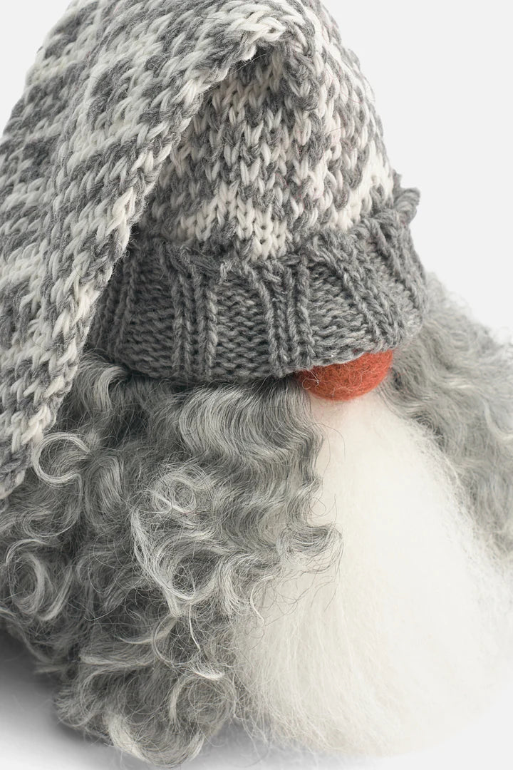 Tomte Gnome - Viktor with Knitted Cap (Grey and White)