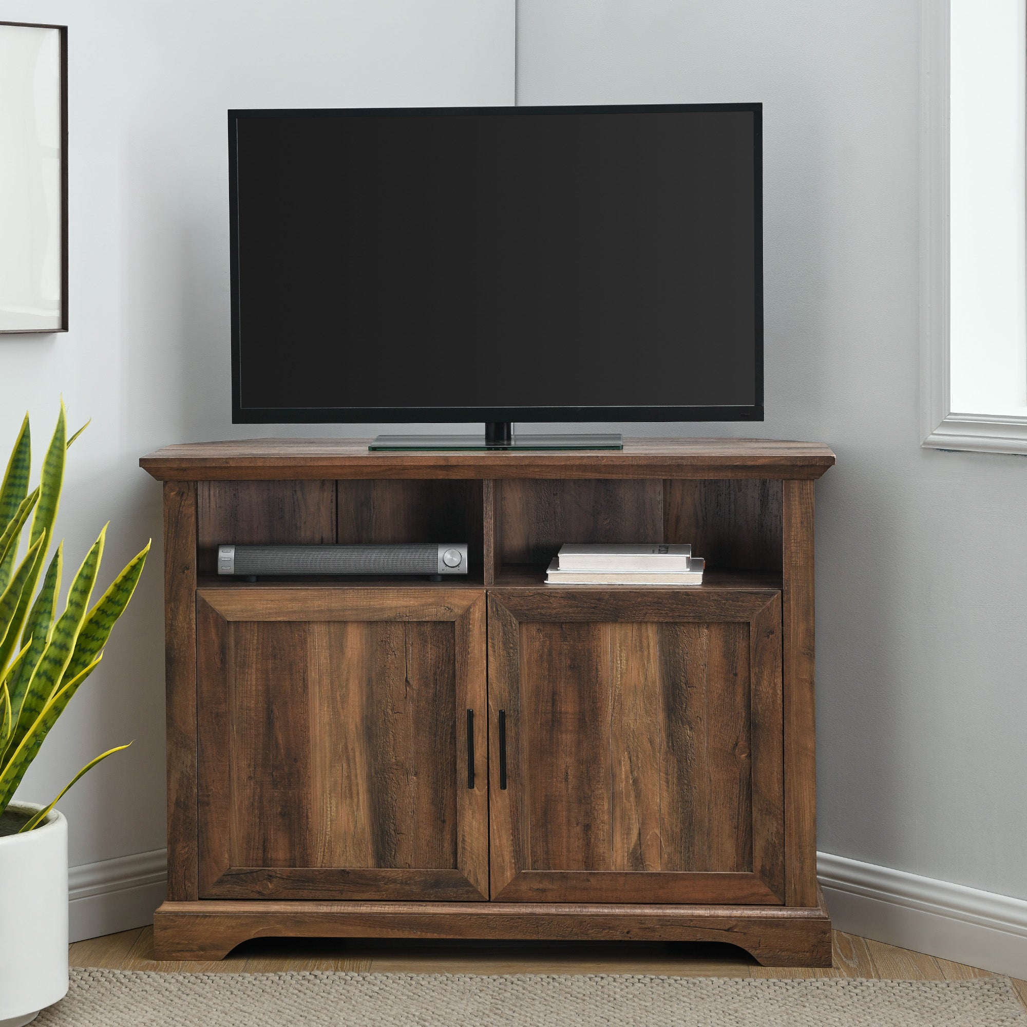 Columbus 44" Grooved Door Corner TV Stand