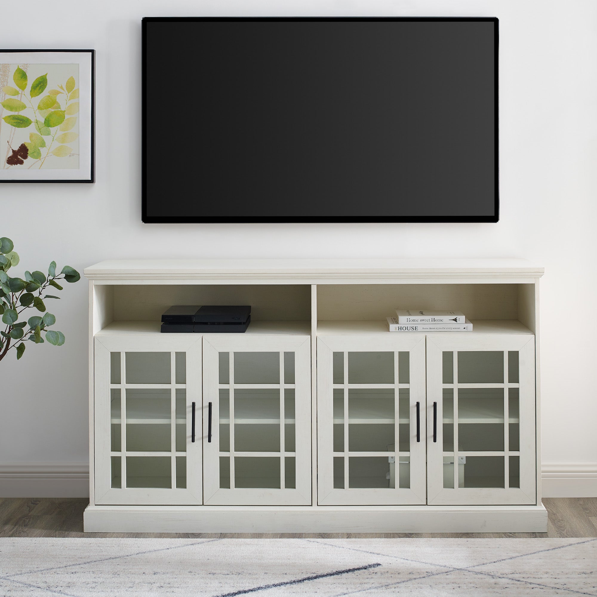 Hazel Glass 4 Door TV Stand