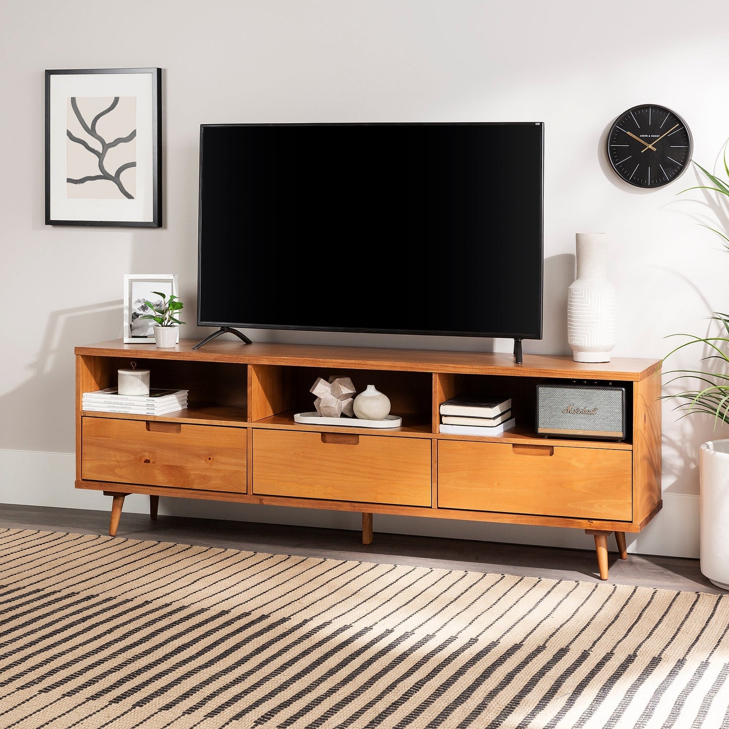 Sloane 70" 3 Drawer Solid Wood TV Stand