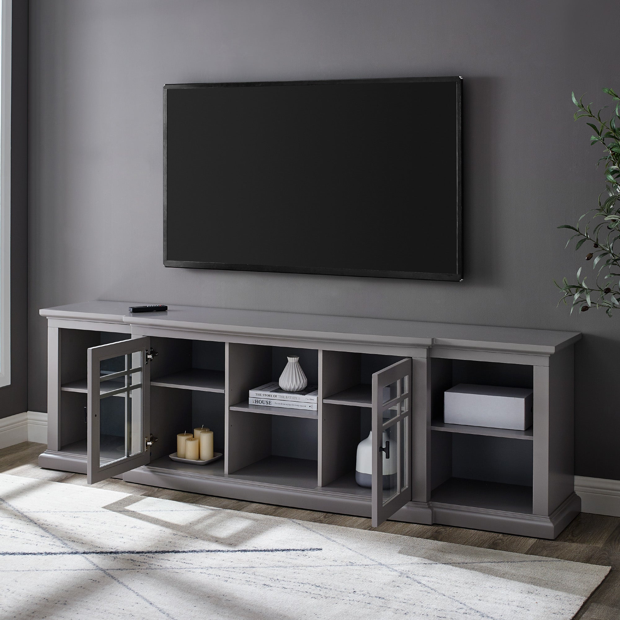 Hattie Glass-Door TV Stand