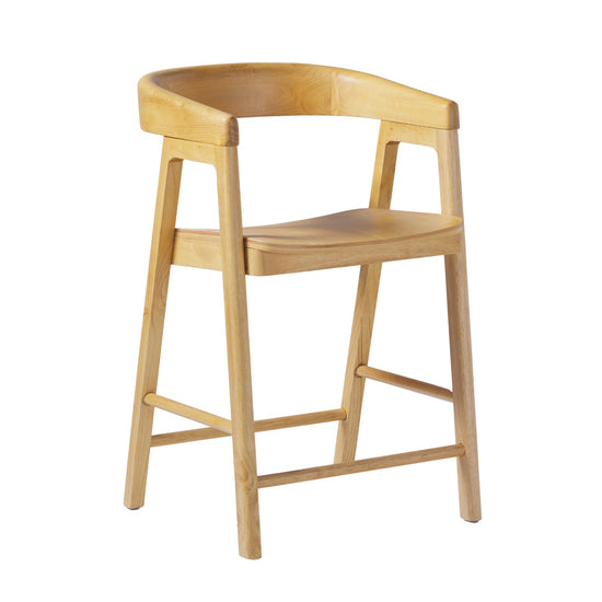 Ezra Modern Solid Wood Rounded Back Single Counter Stool (1pk)