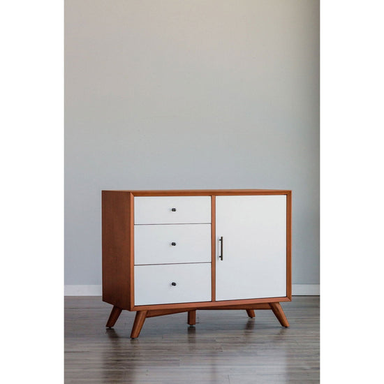 Flynn Accent Cabinet, Acorn/White - Mac & Mabel