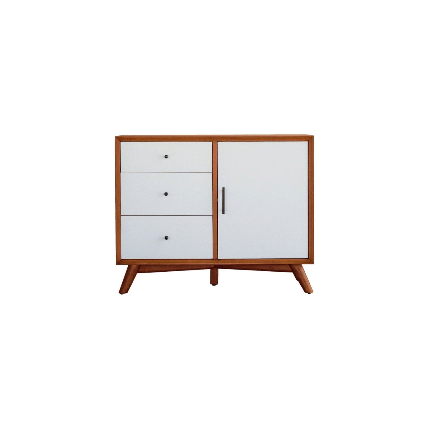 Flynn Accent Cabinet, Acorn/White - Mac & Mabel