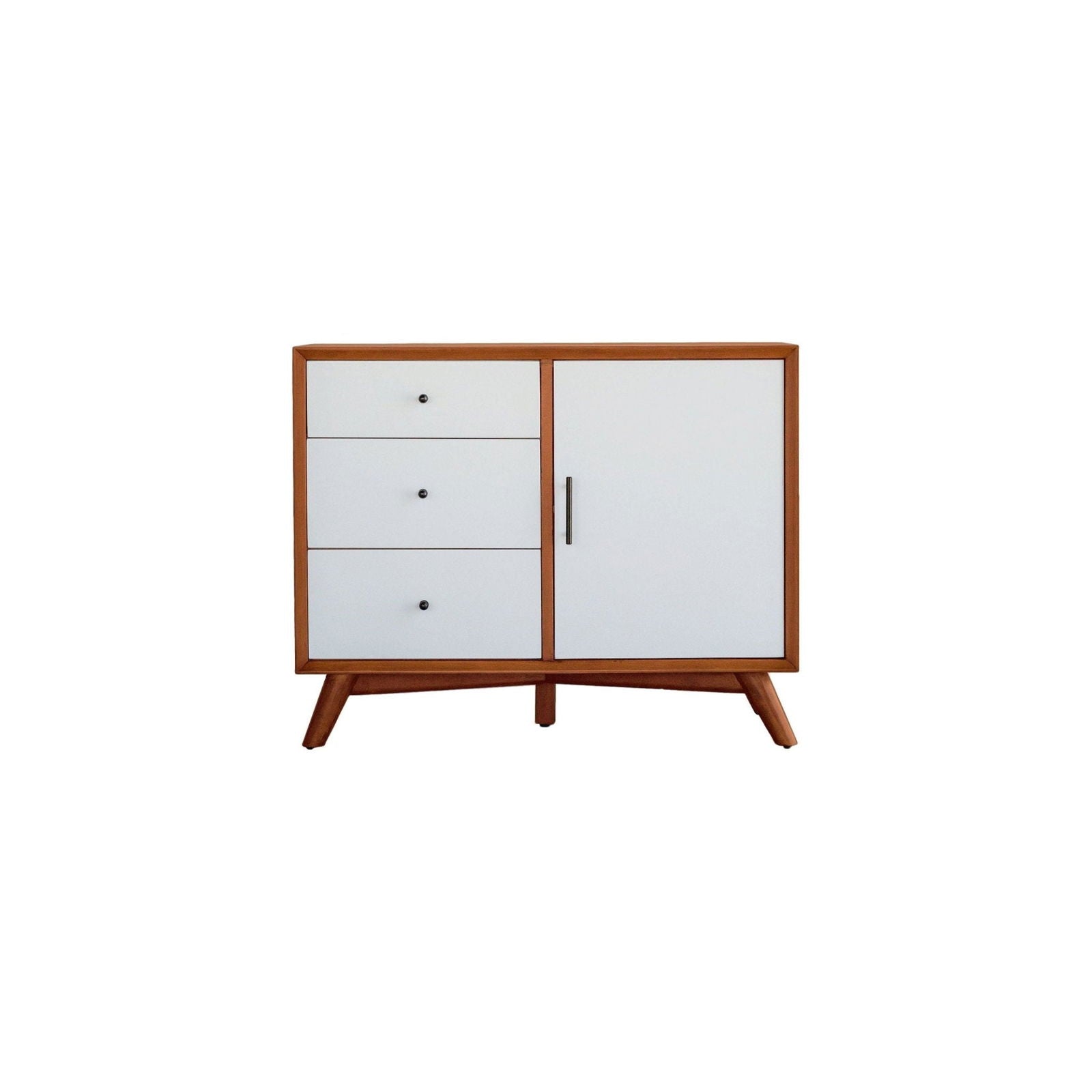 Flynn Accent Cabinet, Acorn/White - Mac & Mabel