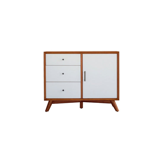 Flynn Accent Cabinet, Acorn/White - Mac & Mabel