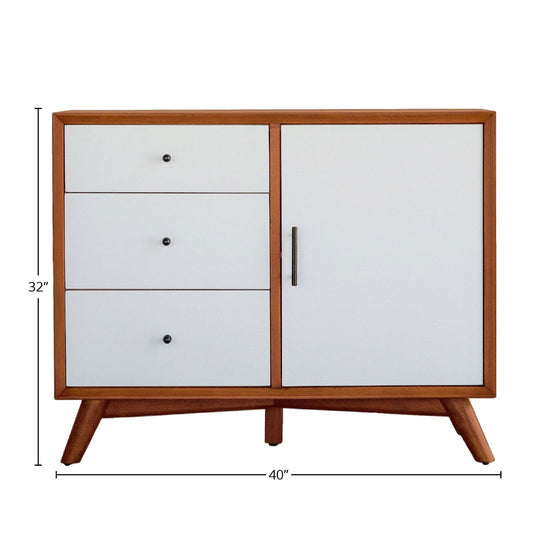 Flynn Accent Cabinet, Acorn/White - Mac & Mabel