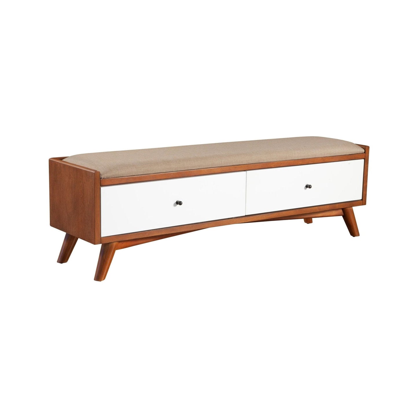 Flynn Bench, Acorn/White - Mac & Mabel