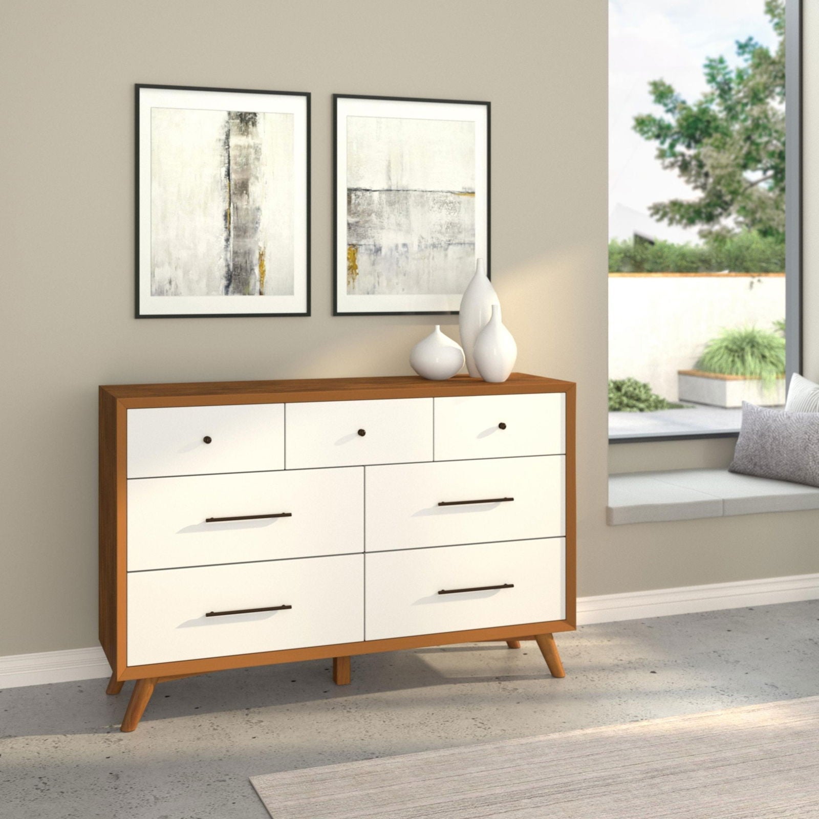 Flynn Dresser, Acorn/White - Mac & Mabel