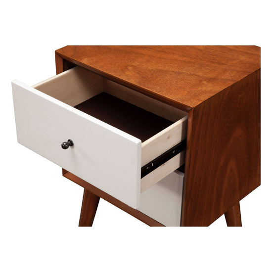 Flynn Nightstand, Acorn/White - Mac & Mabel