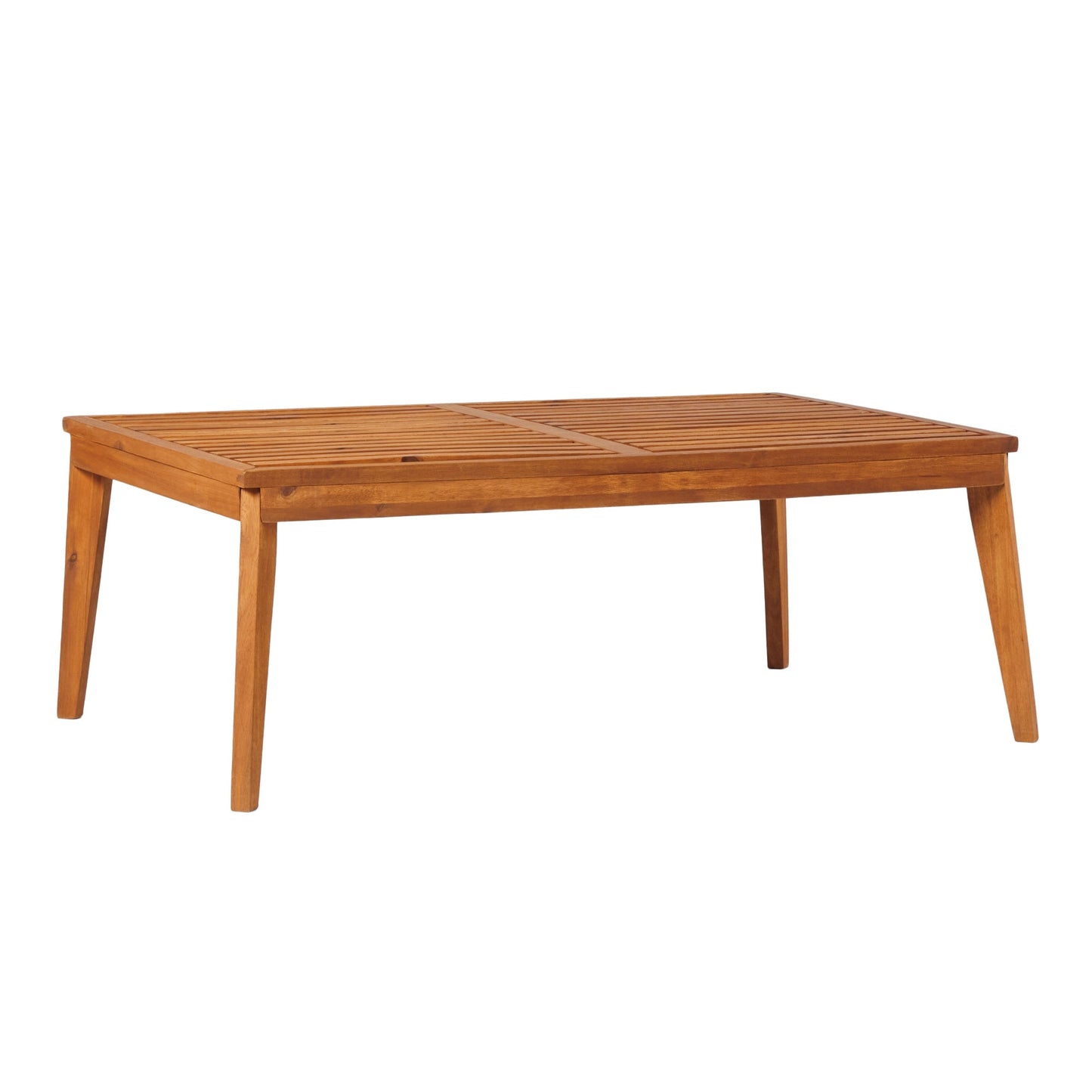 Zander Mid-Century Modern Acacia Outdoor Slatted Coffee Table