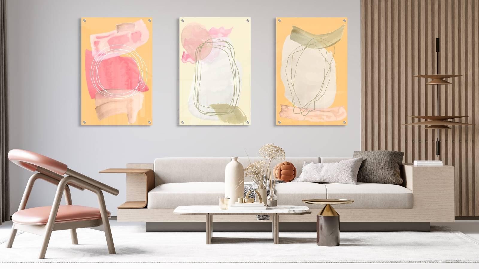 Abstraction Design Set of 3 Prints Modern Wall Art Modern Artwork