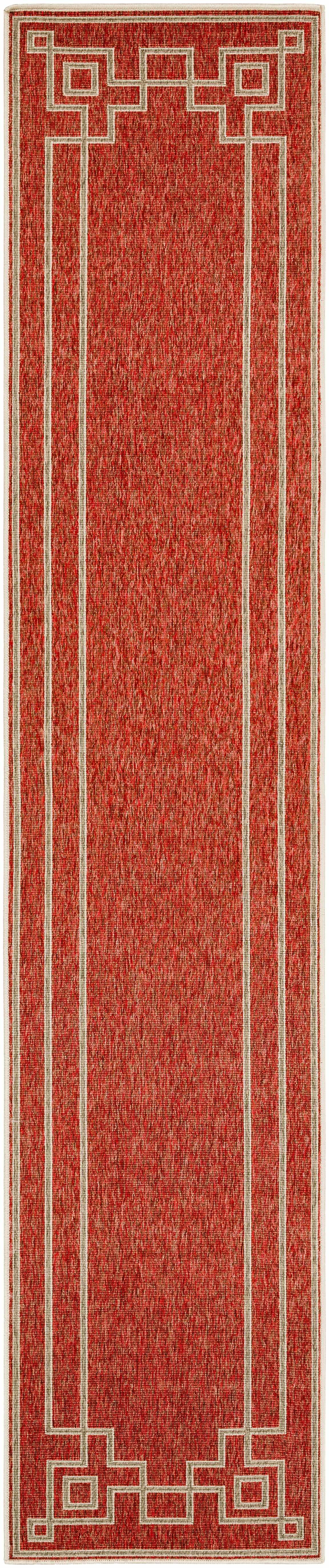 Harborgreek Olefin Outdoor Rug, Brick Red