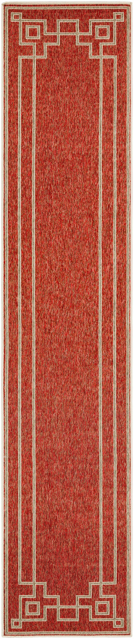 Harborgreek Olefin Outdoor Rug, Brick Red