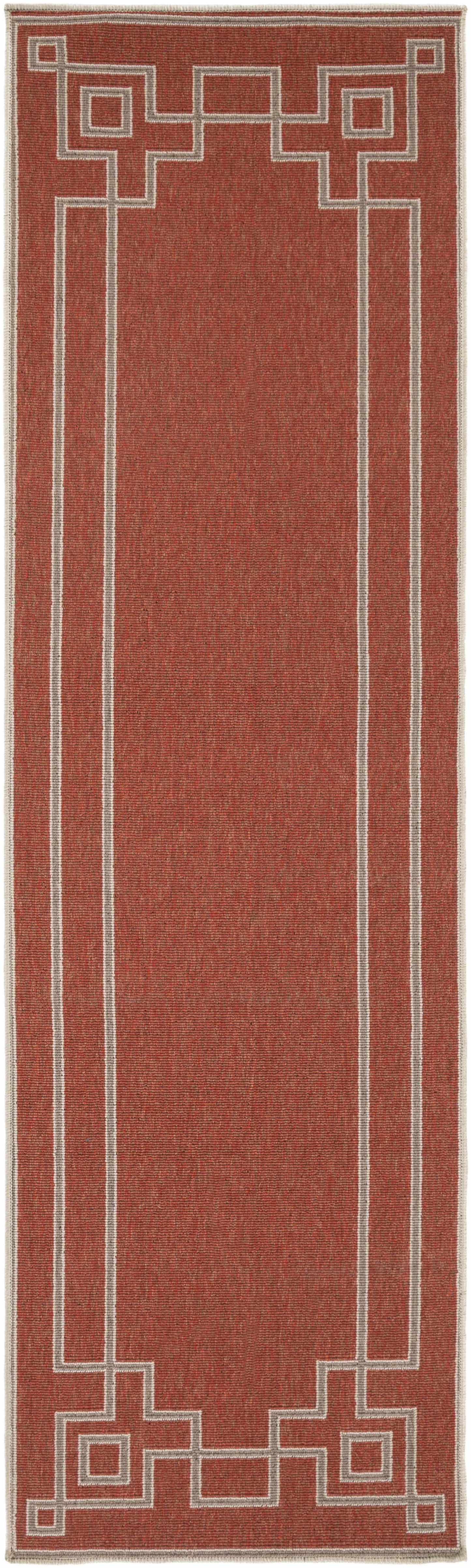 Harborgreek Olefin Outdoor Rug, Brick Red