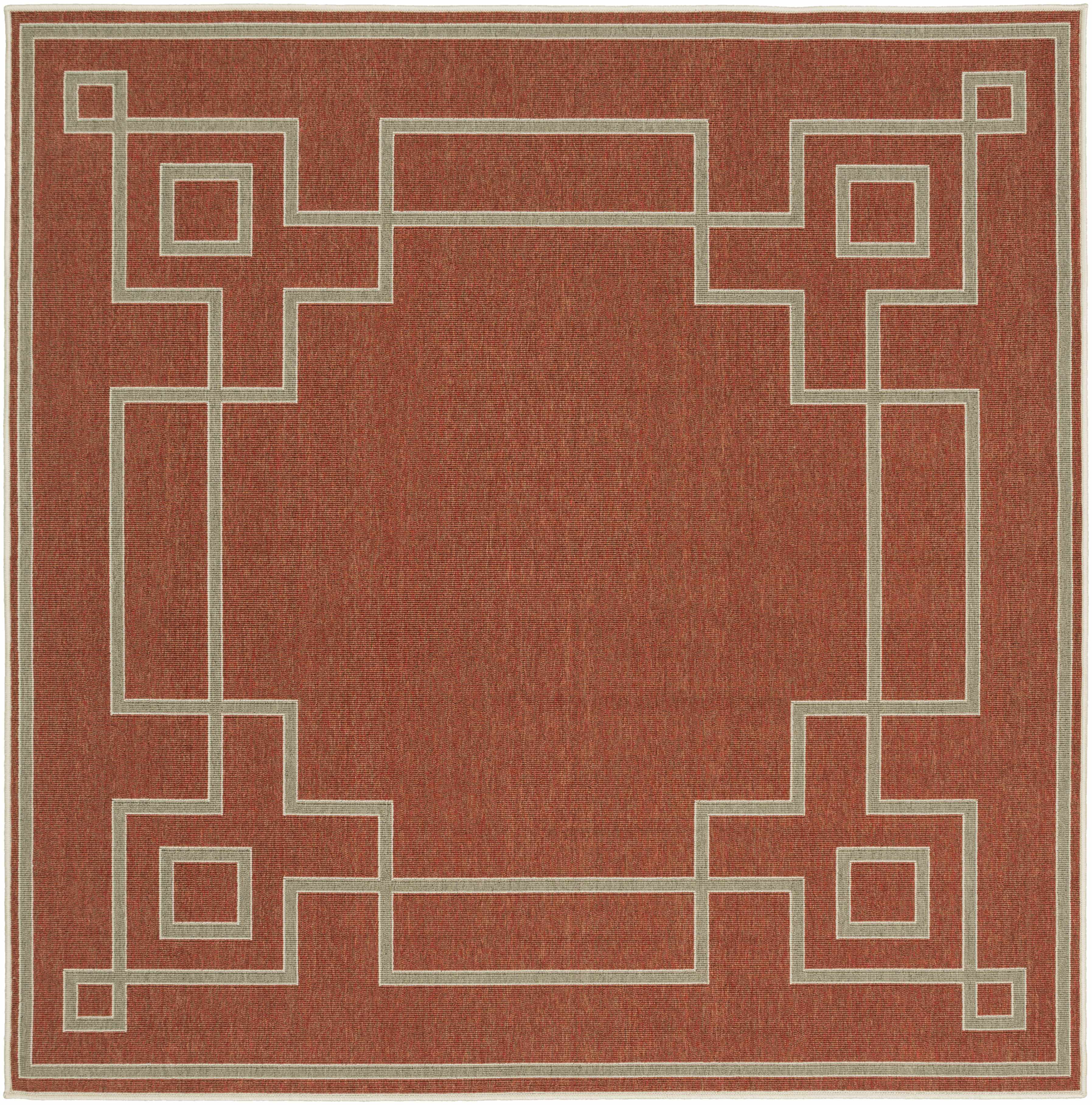 Harborgreek Olefin Outdoor Rug, Brick Red