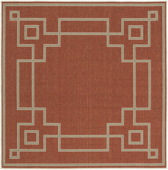 Harborgreek Olefin Outdoor Rug, Brick Red