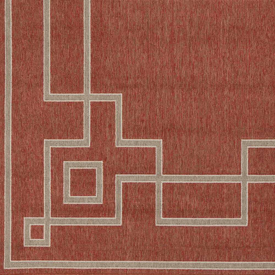 Harborgreek Olefin Outdoor Rug, Brick Red