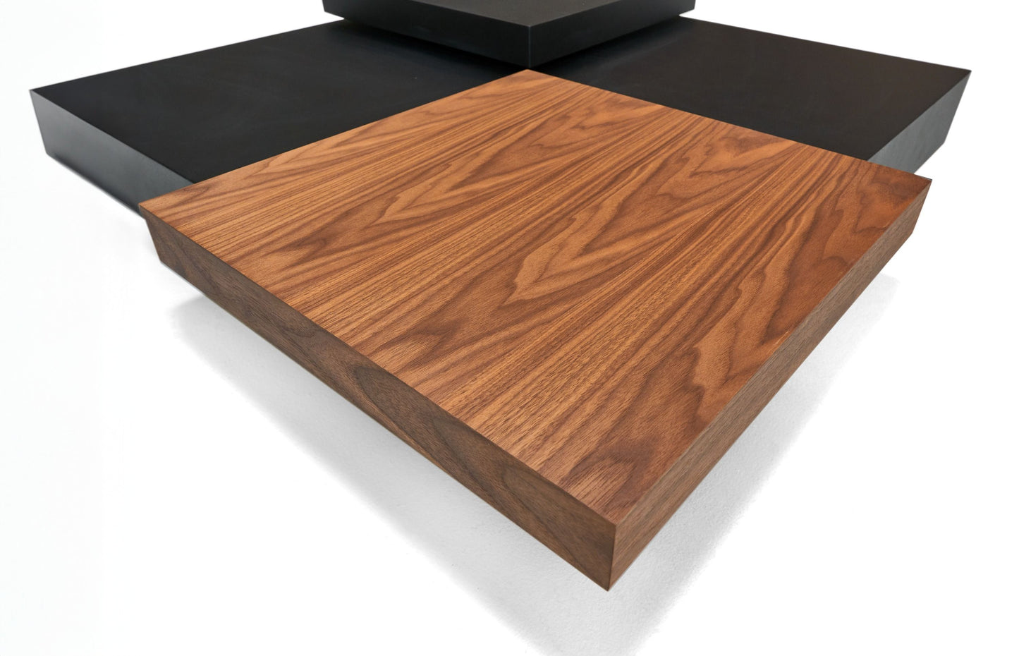 Modrest Ambry Modern Walnut and Flat Black Coffee Table