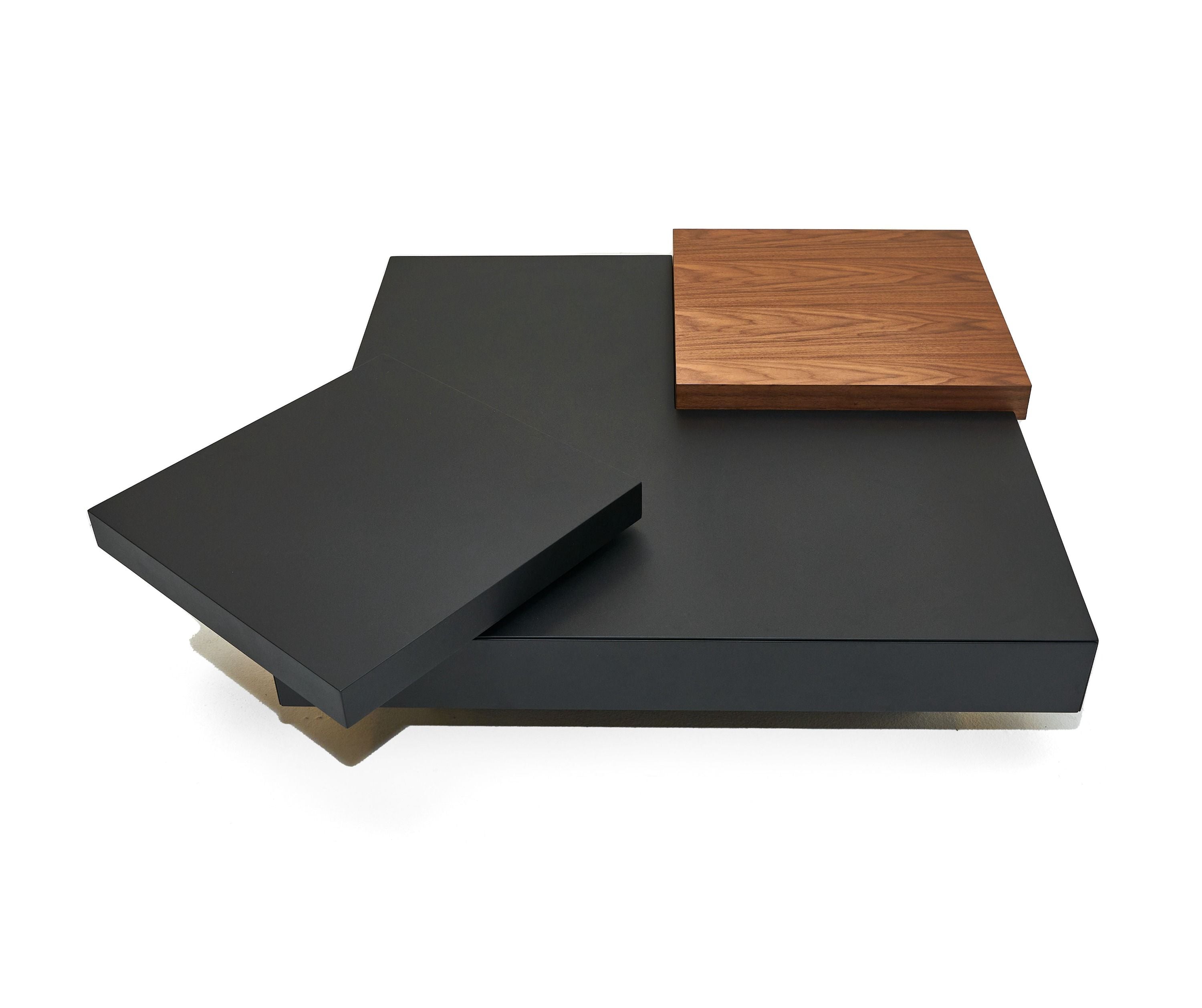 Modrest Ambry Modern Walnut and Flat Black Coffee Table