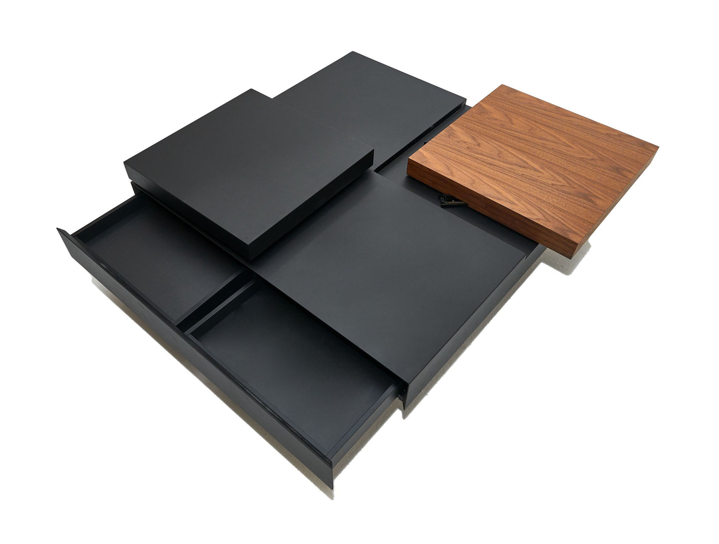 Modrest Ambry Modern Walnut and Flat Black Coffee Table