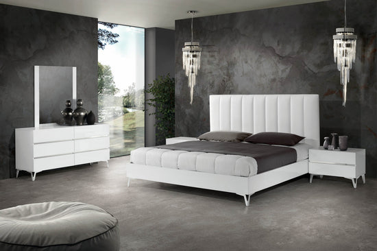 Nova Domus Angela - Eastern King Italian Modern White Eco Leather Bedroom Set