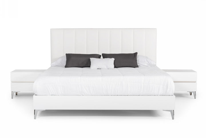 Nova Domus Angela - Eastern King Italian Modern White Eco Leather Bedroom Set