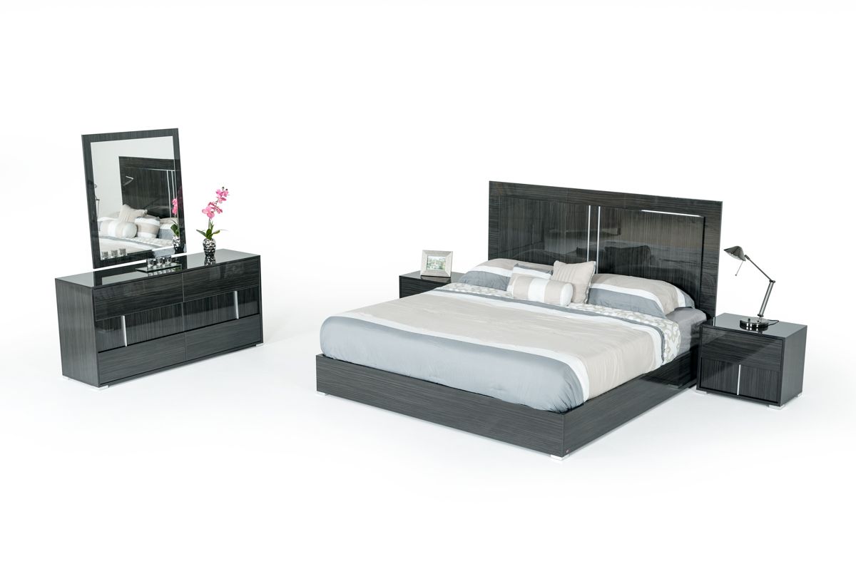 Modrest Ari Italian Modern Grey Bedroom Set