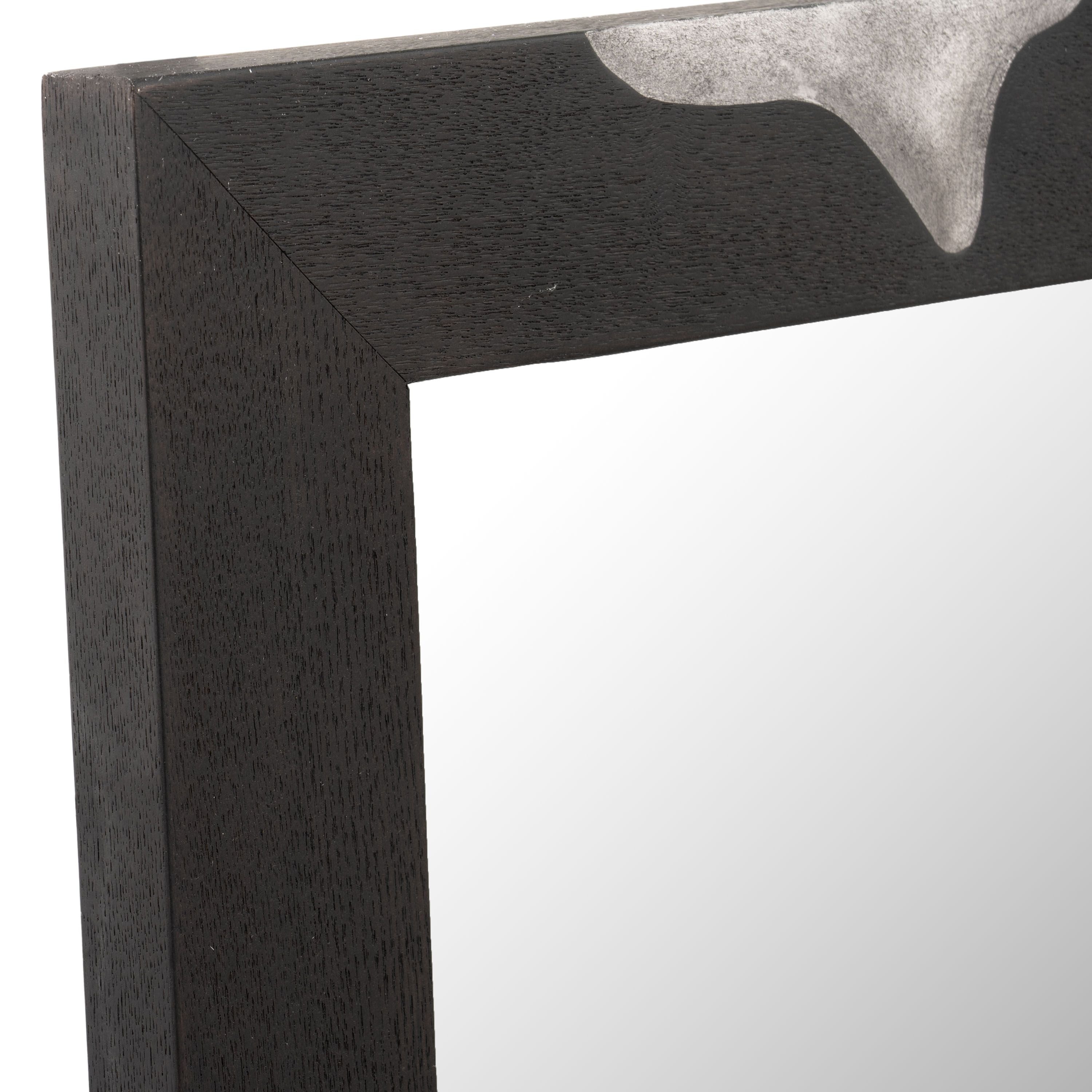 Modrest Aspen - Modern Matte Brown Ash & Silver Mirror