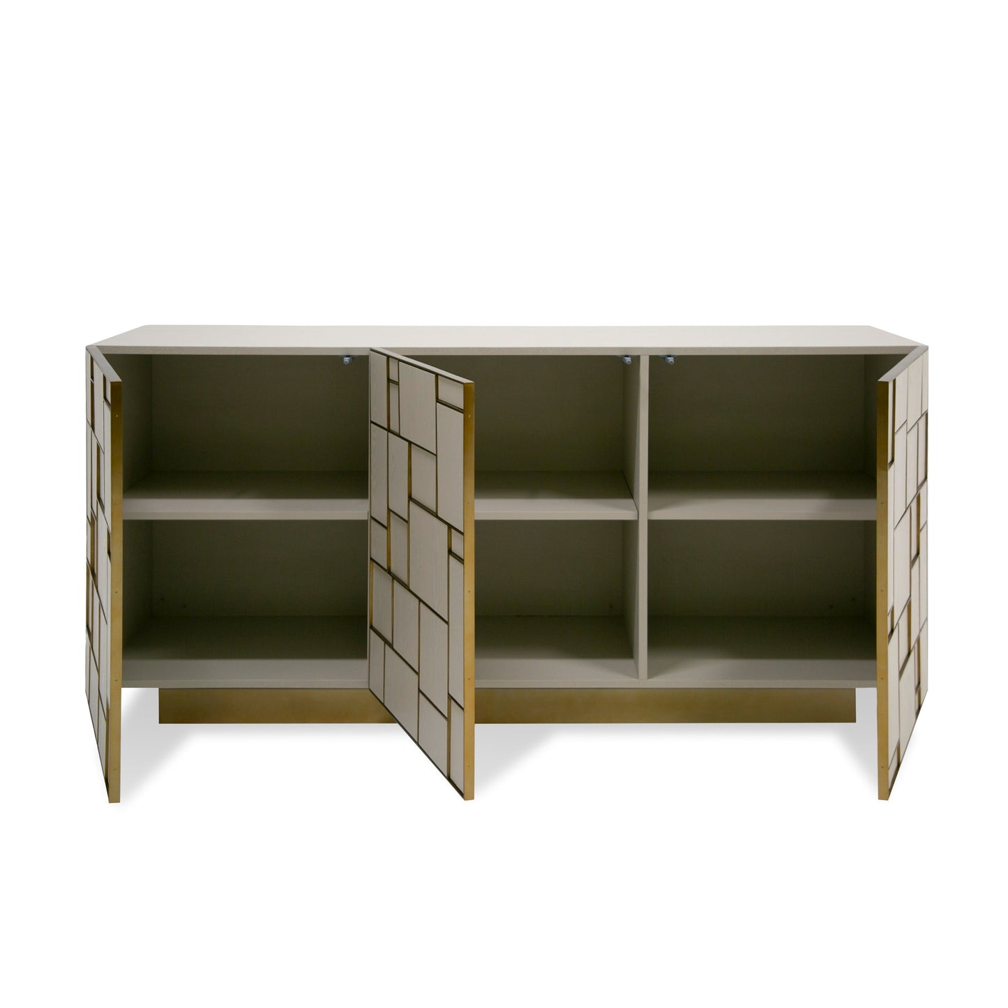 Modrest Auer - Mid-Century Modern Cream Ash + Gold Buffet