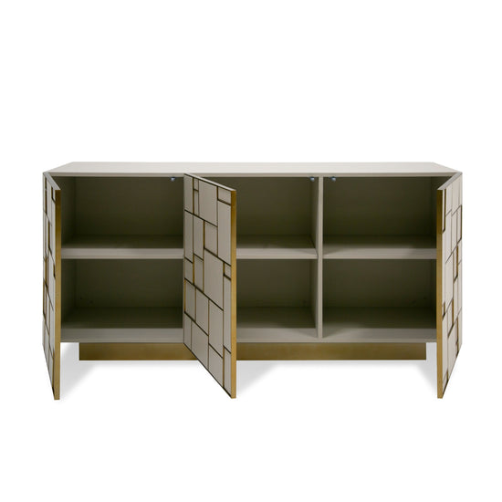 Modrest Auer - Mid-Century Modern Cream Ash + Gold Buffet