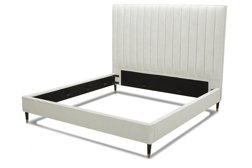 Modrest Hemlock - Contemporary White Fabric EK Bed