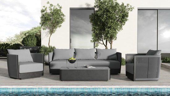 Renava Bali - Outdoor Black and Grey Sofa Set