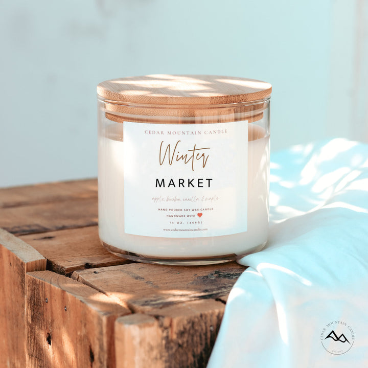 Winter Market - Bamboo Lid 3 Wick Jar Candle