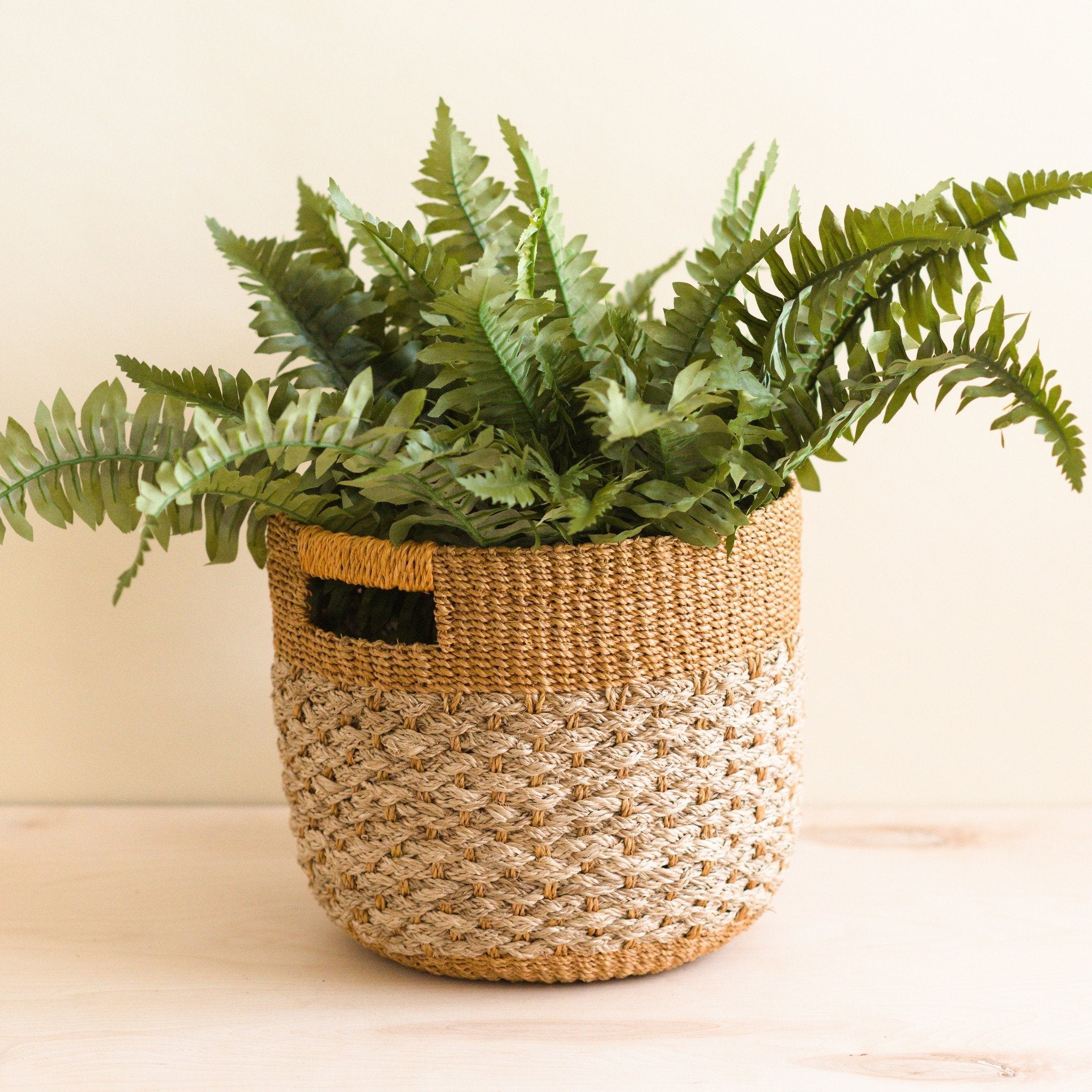 Patterned Round Floor Basket