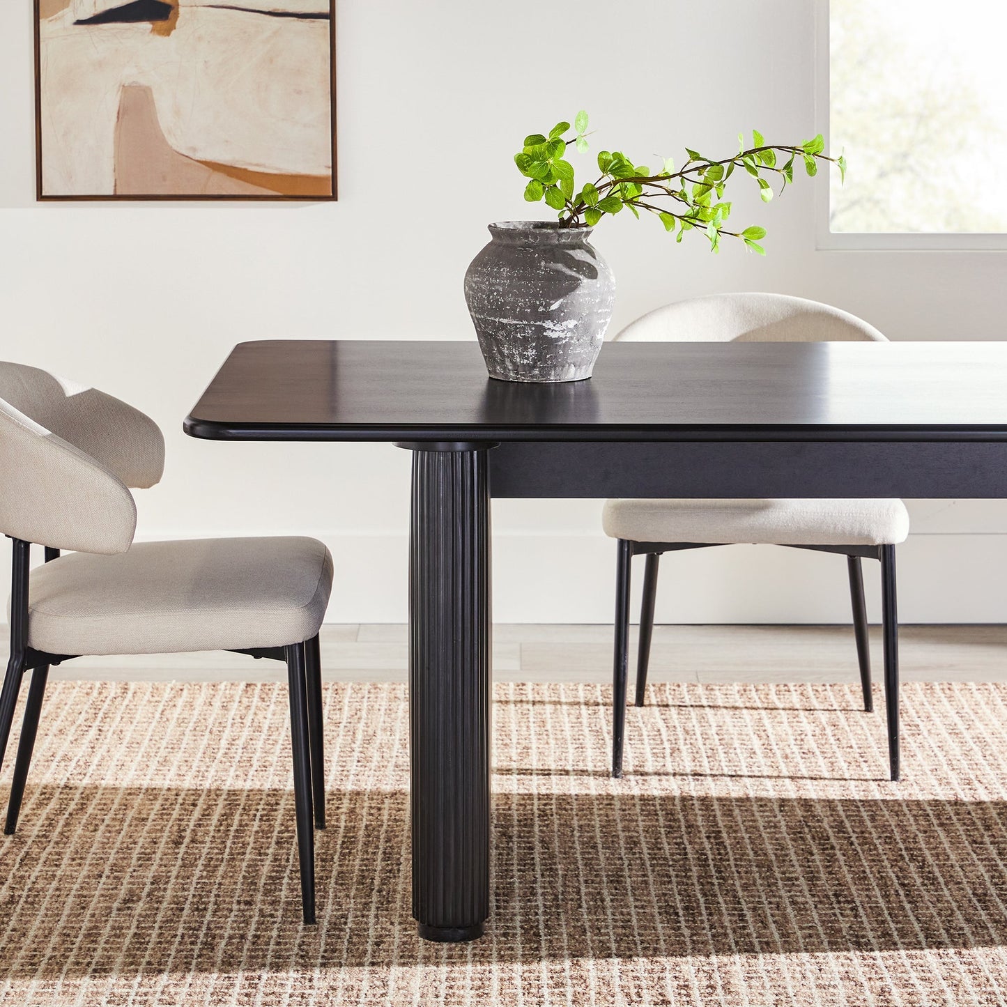 Heath 68" Scandinavian Dining Table with Reeded Base