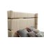 Queen Modrest Sterling Modern Beige Bonded Leather & Gold Bed