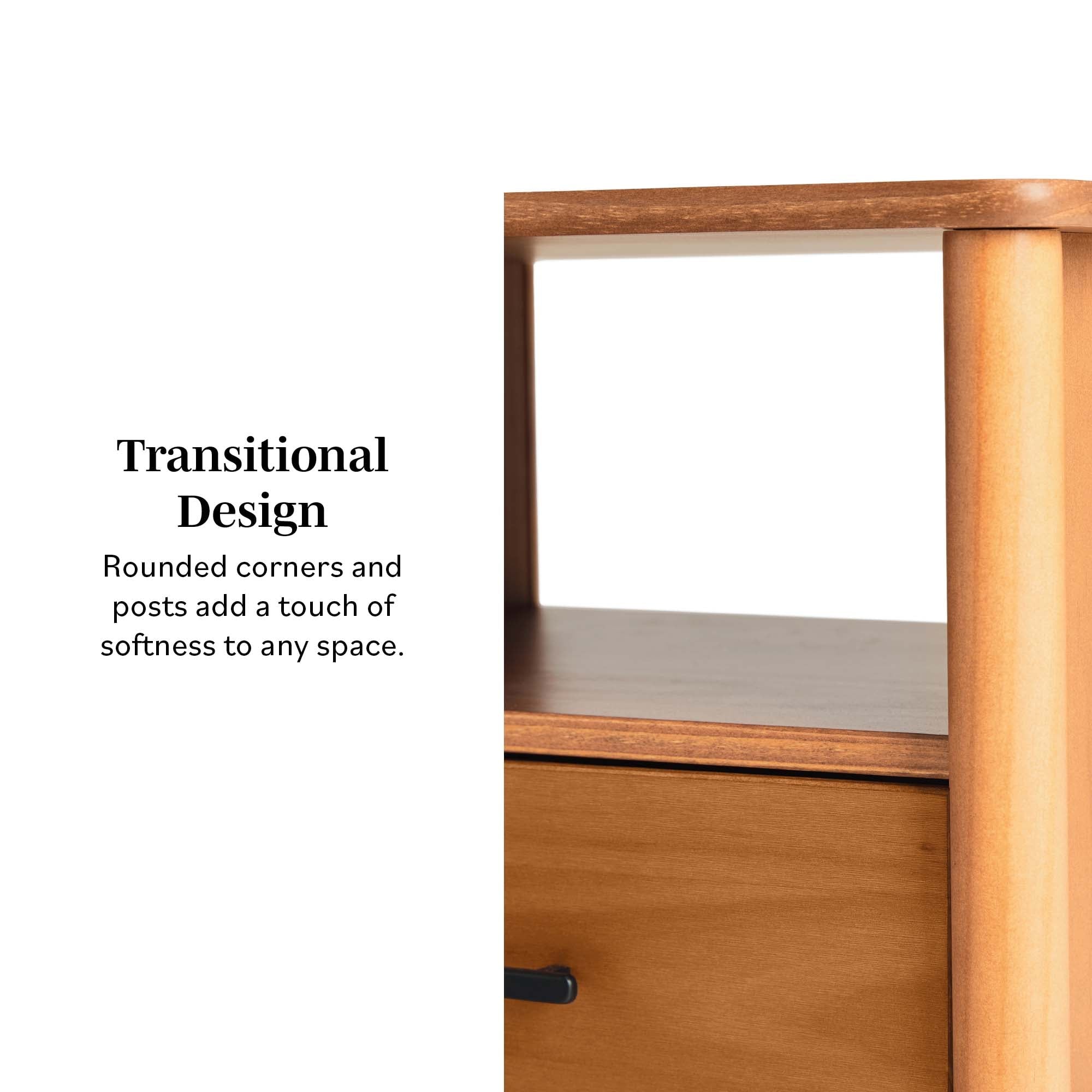 Spindle Transitional 1-Drawer Nightstand