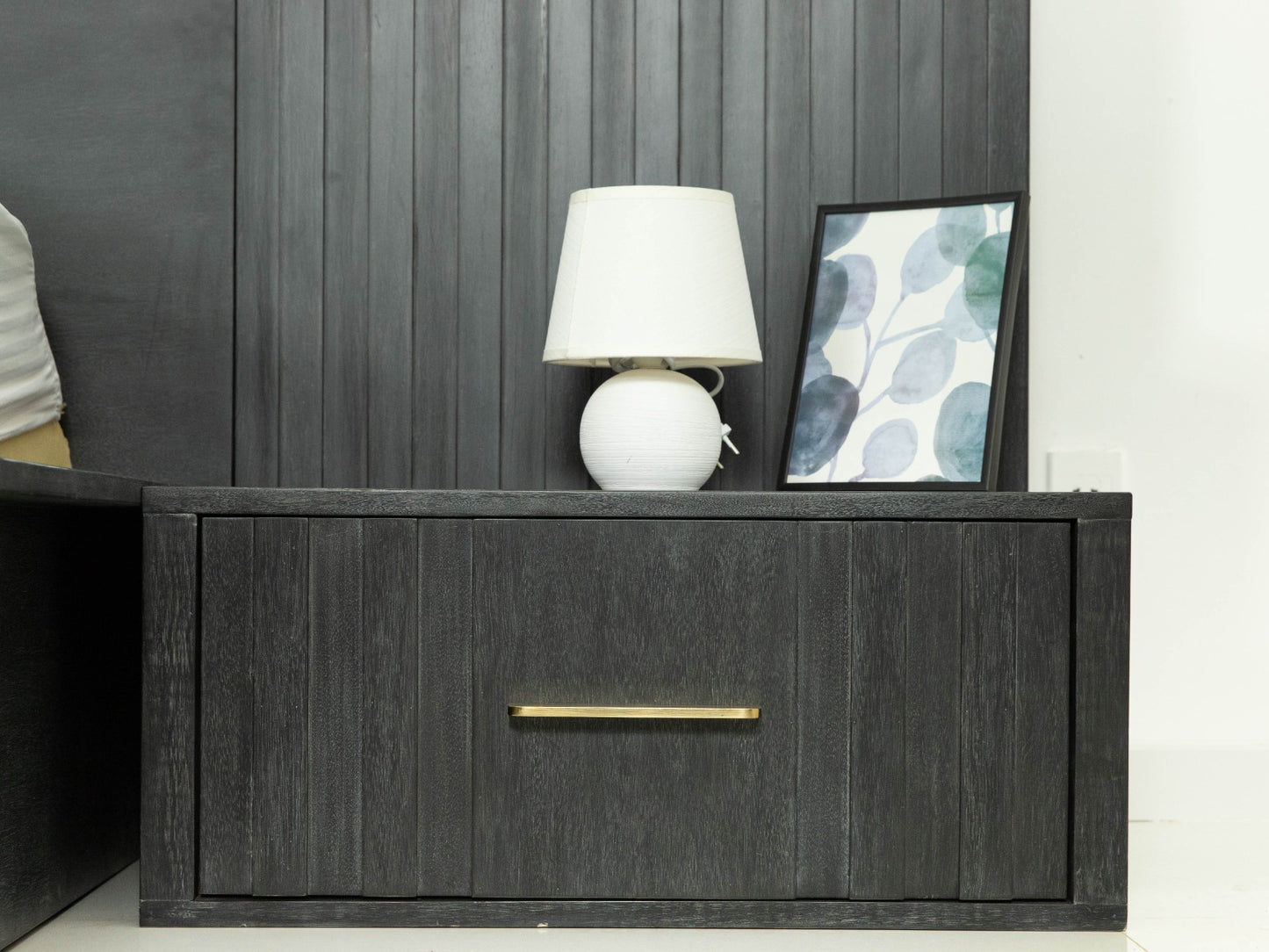 Modrest Manchester- Contemporary Dark Grey Nightstand