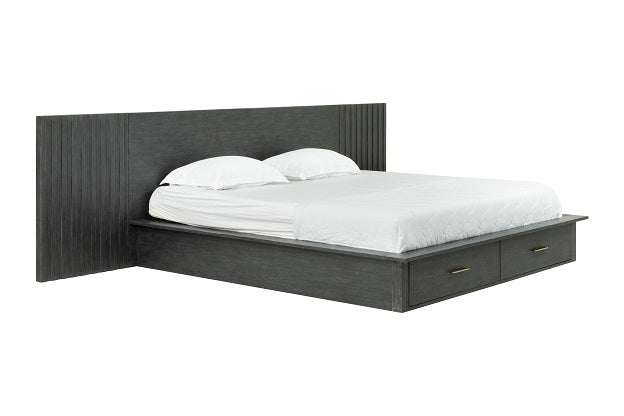 Modrest Manchester- Contemporary Platform Dark Grey Q Bed