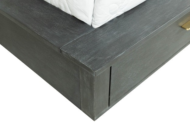 Modrest Manchester- Contemporary Platform Dark Grey Q Bed